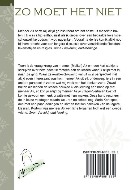 Achterkant van Zo moet het niet