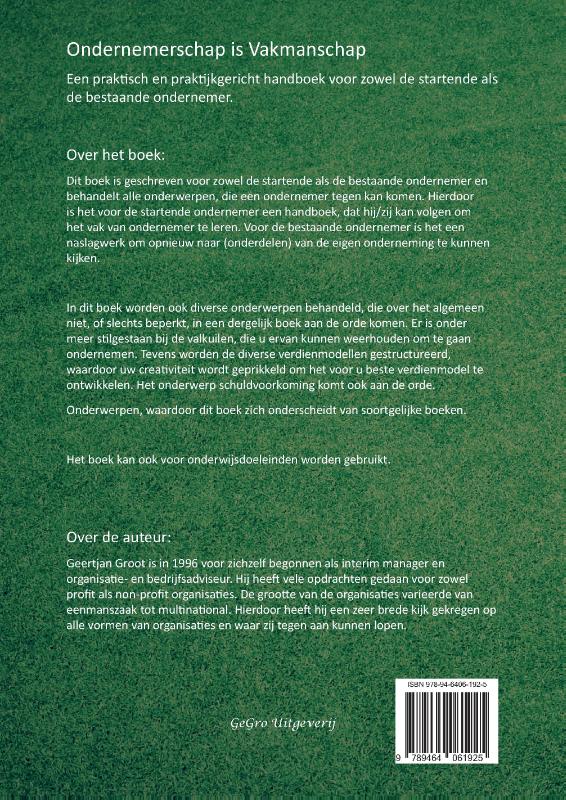 Achterkant van Ondernemerschap is Vakmanschap