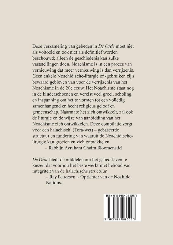 Achterkant van Een Gemeenschappelijk en Individueel Noachidisch Siddoer