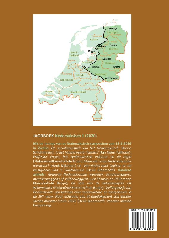 Achterkant van Jaorboek Nedersaksisch 1 (2020)