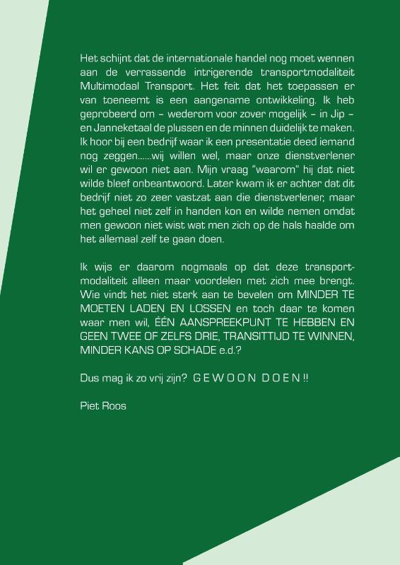 Achterkant van Multimodaal Transport