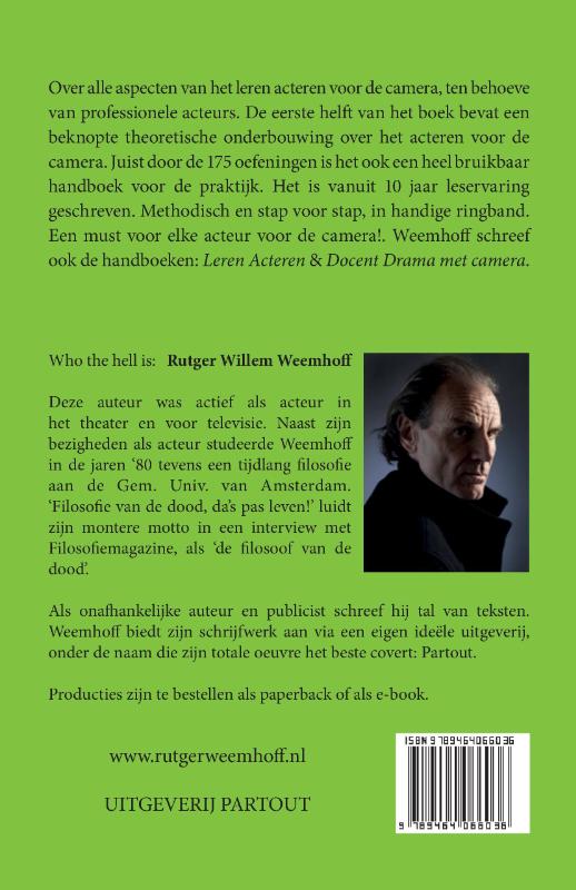 Achterkant van Leren Acteren voor de camera
