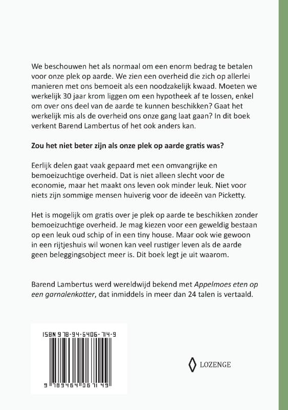 Achterkant van We zijn vrij en de aarde is gratis
