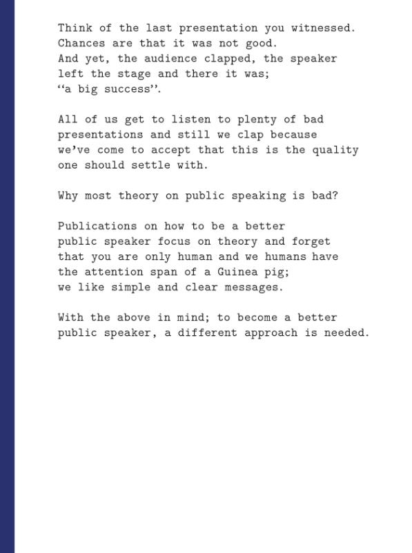 Achterkant van Public Speaking