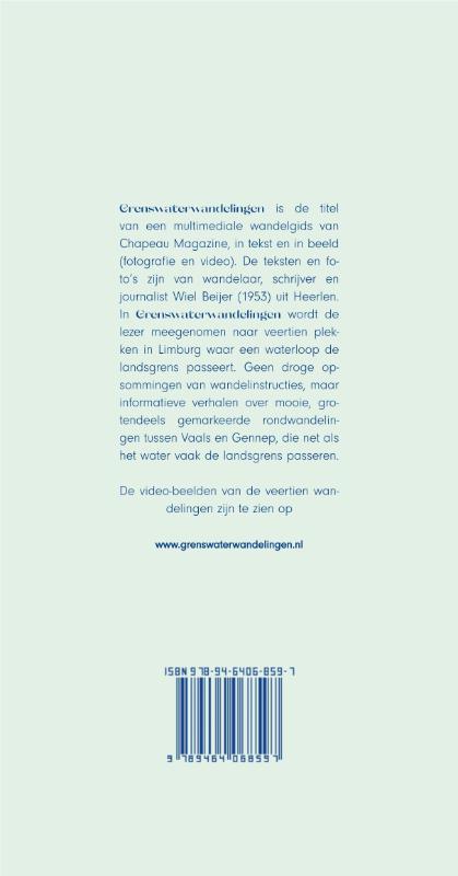 Achterkant van Grenswaterwandelingen Limburg