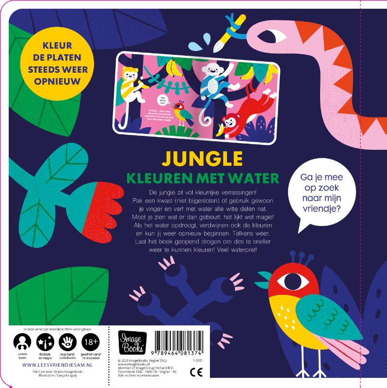 Achterkant van Kleuren met water - Jungle