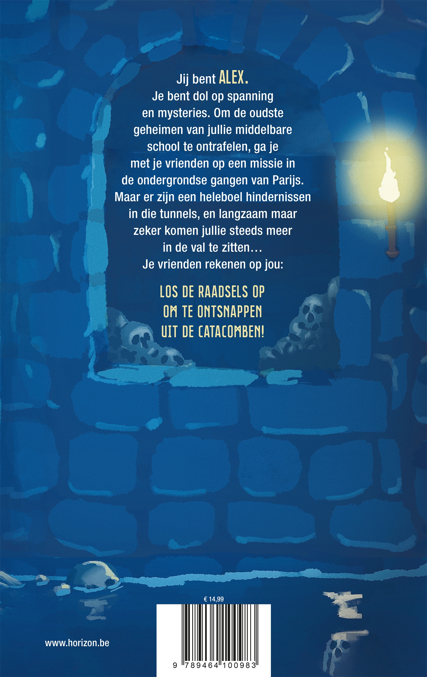 Achterkant van Ontsnap uit de catacomben