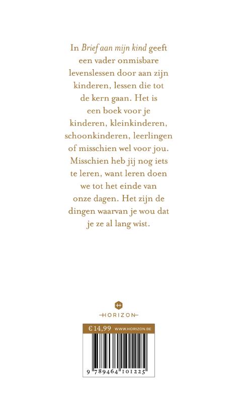 Achterkant van Brief aan mijn kind