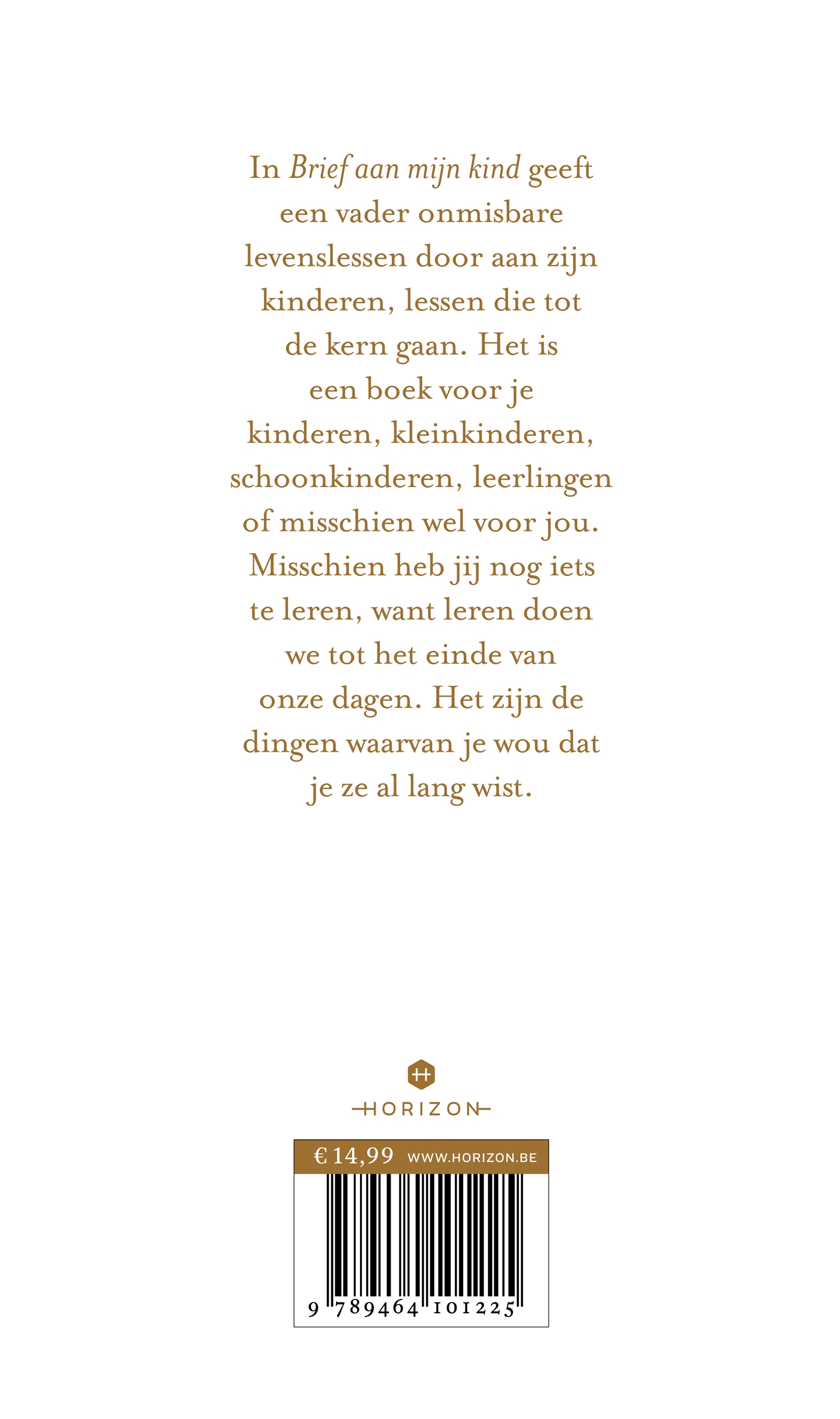 Achterkant van Brief aan mijn kind