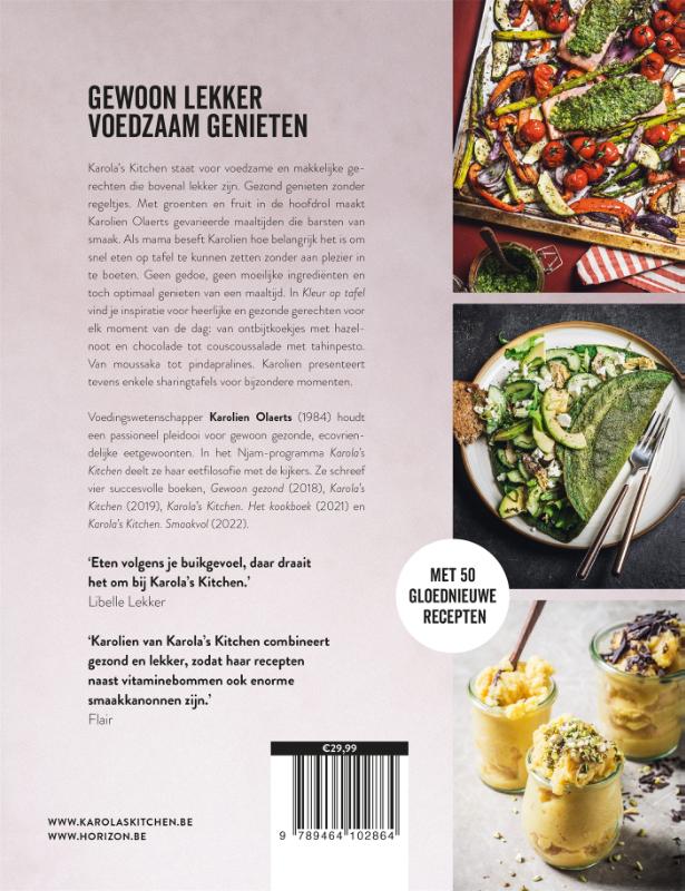Achterkant van Karola's Kitchen: Kleur op tafel