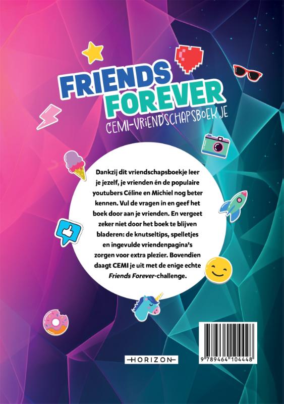 Achterkant van Friends forever – CEMI vriendschapsboekje