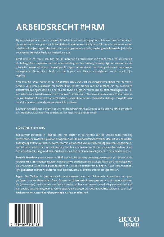 Achterkant van Arbeidsrecht # HRM