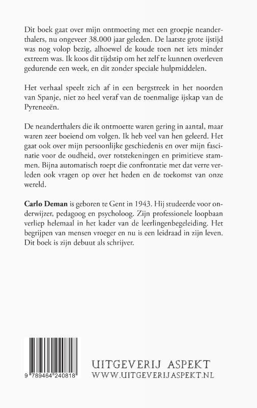 Achterkant van Een week bij de Neanderthalers