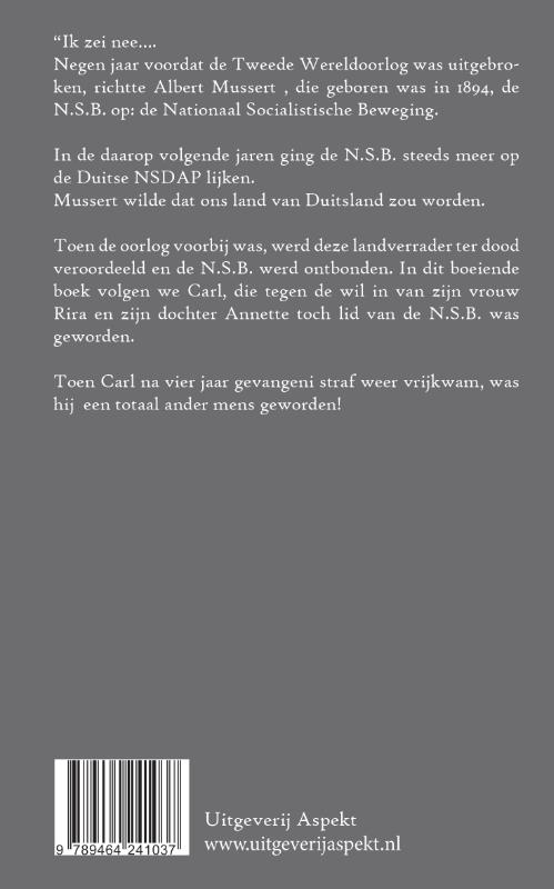 Achterkant van Ik zeg nee tegen de NSB