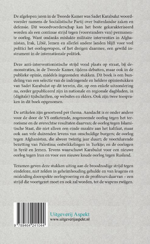 Achterkant van Een pen tegen permanente oorlog