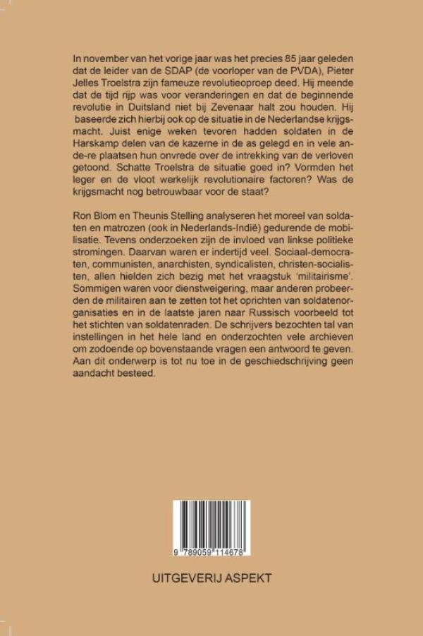 Achterkant van Niet voor God en niet voor het vaderland