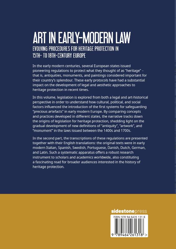 Achterkant van Art in Early Modern Law