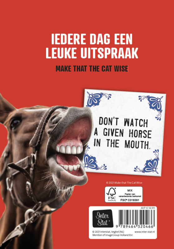Achterkant van Make That The Cat Wise scheurkalender - 2022