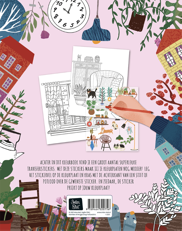 Achterkant van Rub-on-stickers Kleurboeken - Home Sweet Home