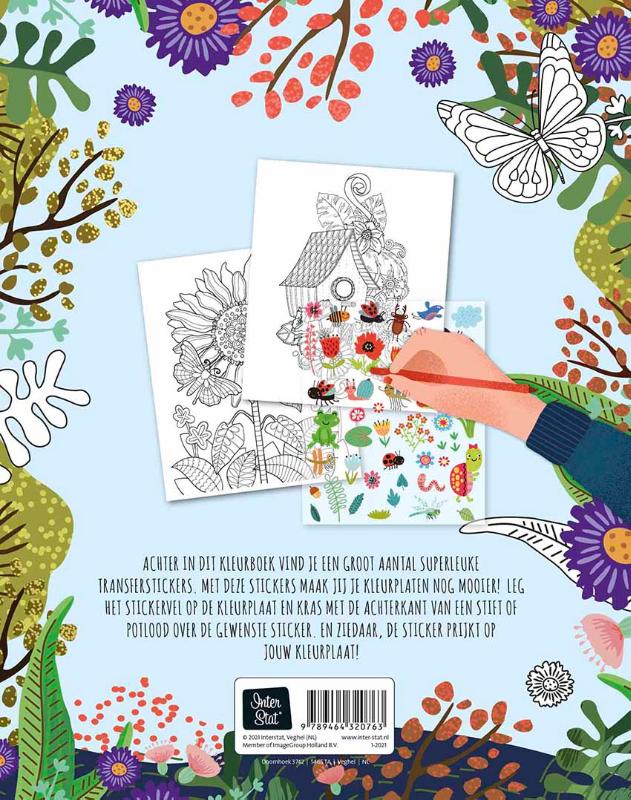 Achterkant van Rub-on-stickers Kleurboeken - Garden party