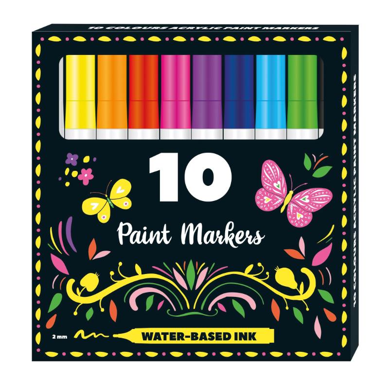 Achterkant van Display - 10 sets met 10 Acryl verfstiften