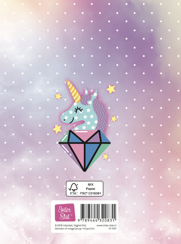 Achterkant van Unicorn vriendenboek
