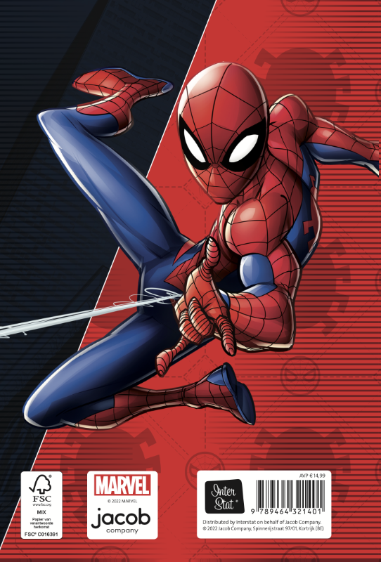 Achterkant van Spiderman - Schoolagenda - 2022 -2023