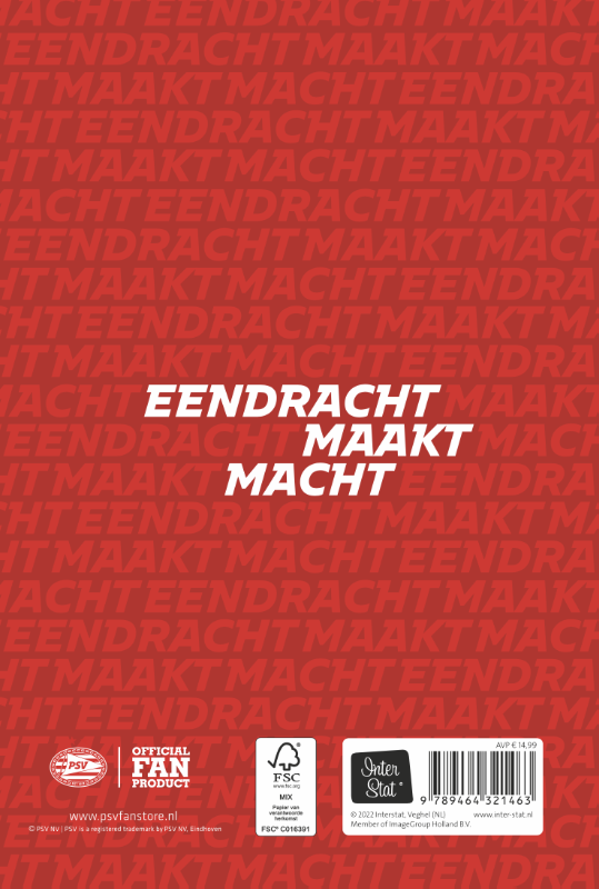 Achterkant van PSV - Schoolagenda - 2022 -2023