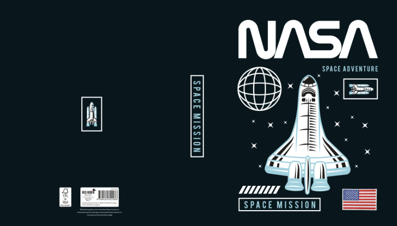 Achterkant van NASA Space Mission - Ringband 23 rings 22-23 - set van 6