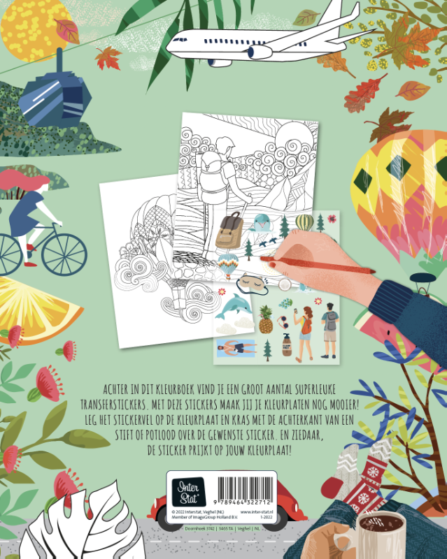 Achterkant van Rub-on-stickers Kleurboeken - Travelling