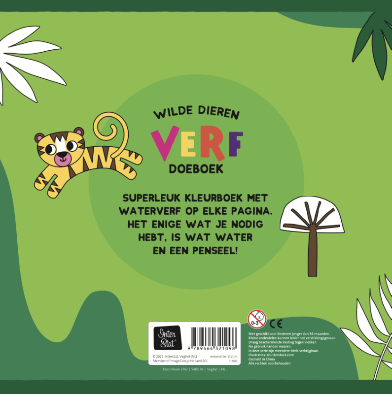 Achterkant van Het Wilde Dieren Verf Doeboek - (set van 4)