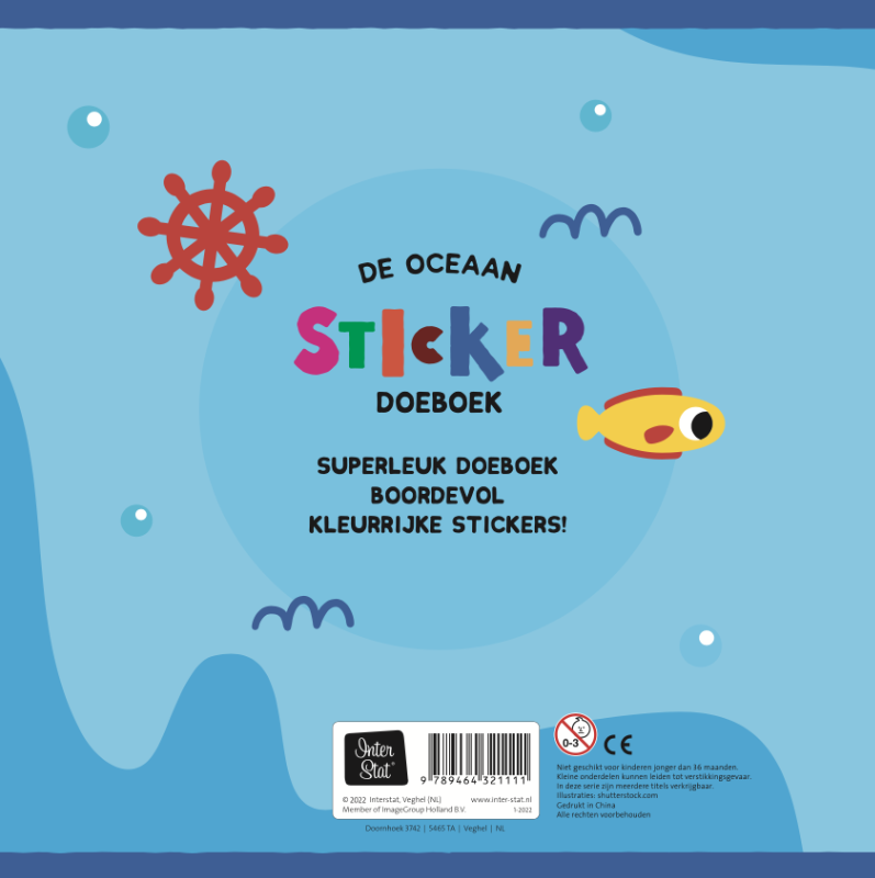Achterkant van De Oceaan Sticker Doeboek - (set van 4)