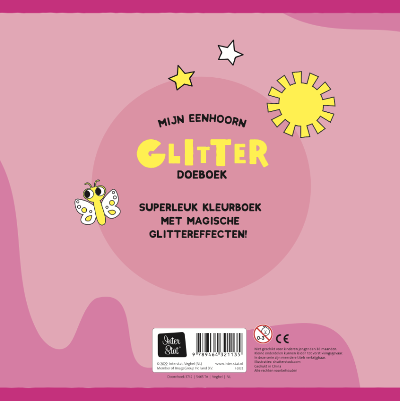 Achterkant van Mijn Eenhoorn Glitter Doeboek - (set van 4)