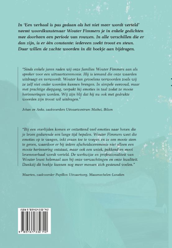 Achterkant van Een verhaal is pas gedaan als het niet meer wordt verteld