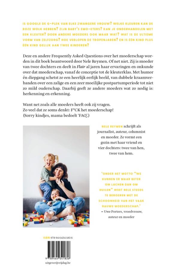 Achterkant van FAQ: het moederschap