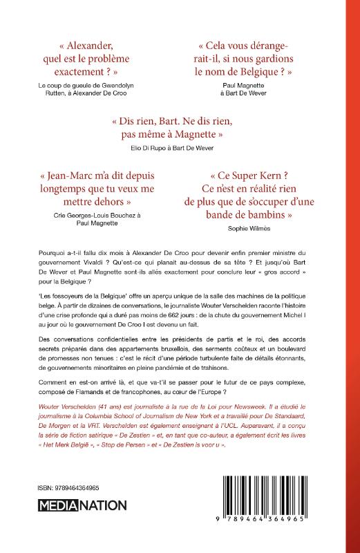 Achterkant van Les fossoyeurs de la Belgique