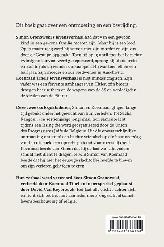 Achterkant van Eindelijk bevrijd. Geen schuld, geen slachtoffer