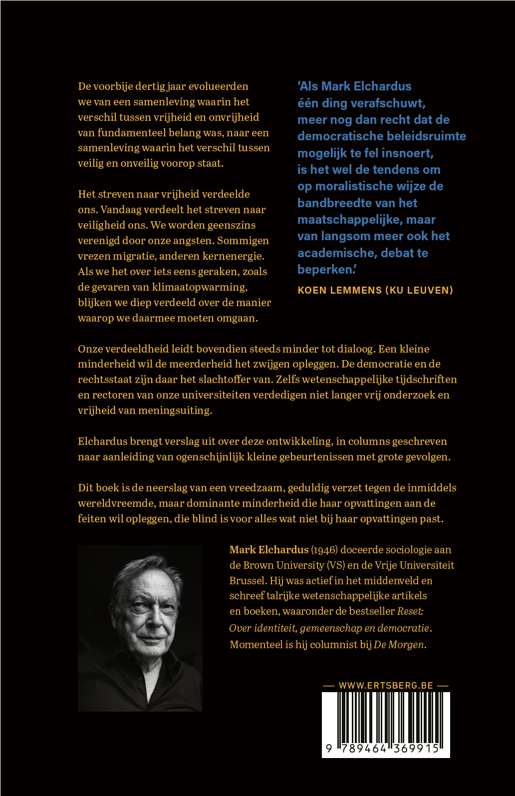 Achterkant van Vrijheid/Veiligheid (Met een woord vooraf van Koen Lemmens)
