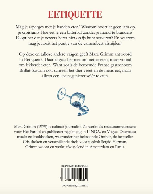 Achterkant van Eetiquette