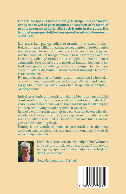 Achterkant van Orgaandonatie en -transplantatie geestelijk bezien.