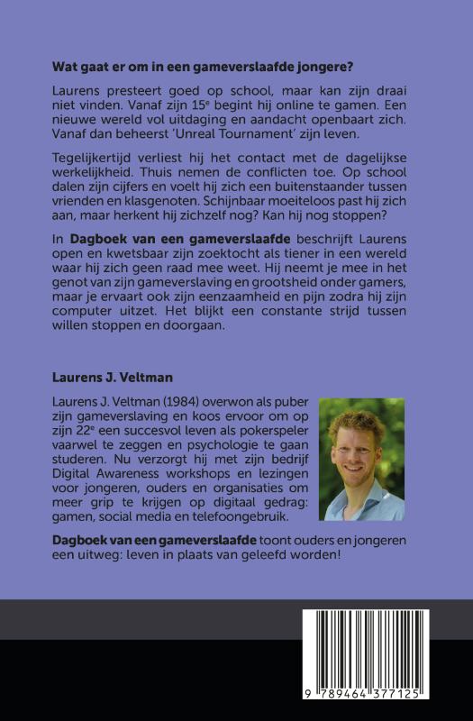 Achterkant van Dagboek van een gameverslaafde