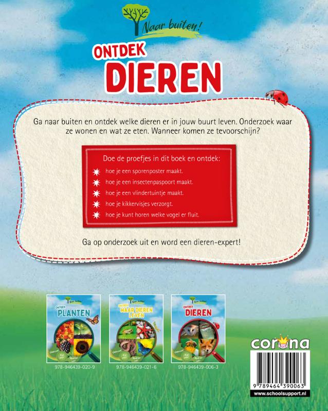 Achterkant van Ontdek dieren