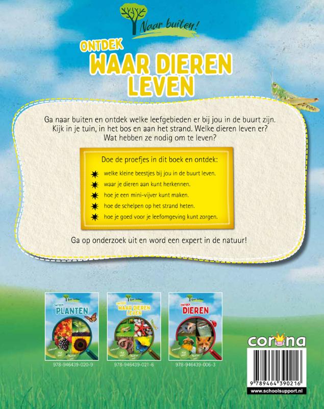 Achterkant van Ontdek waar dieren leven