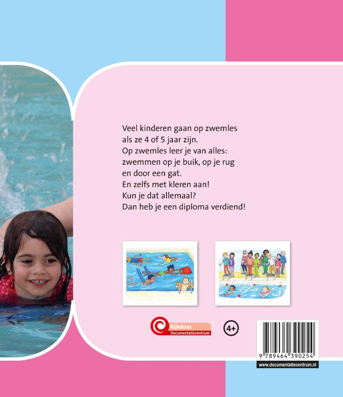 Achterkant van op zwemles