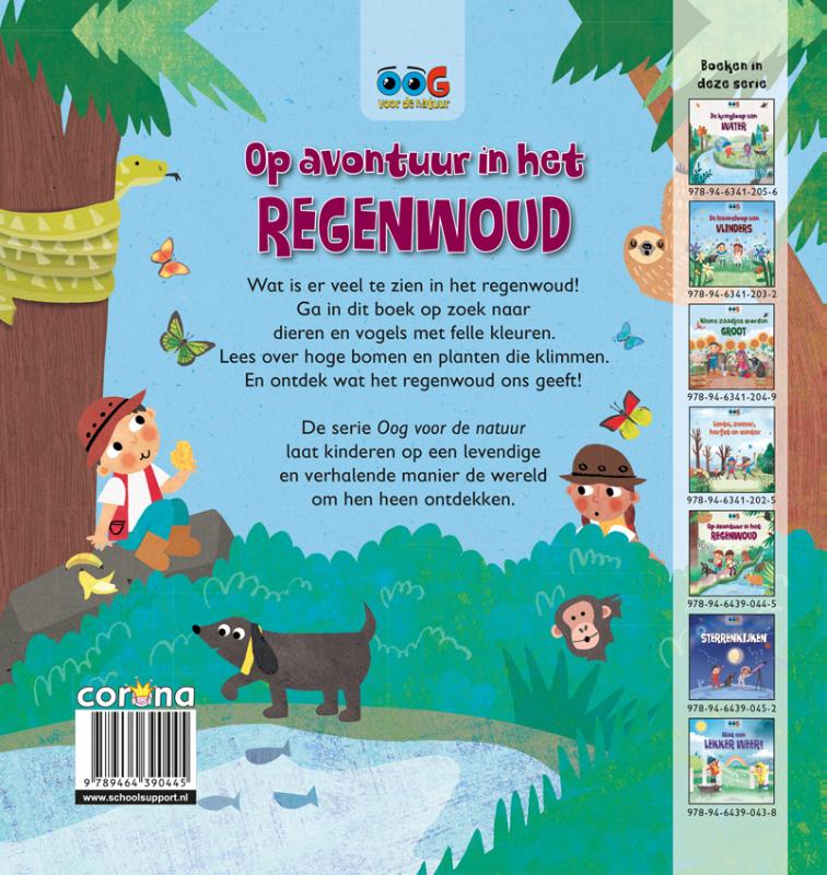 Achterkant van Op avontuur in het regenwoud