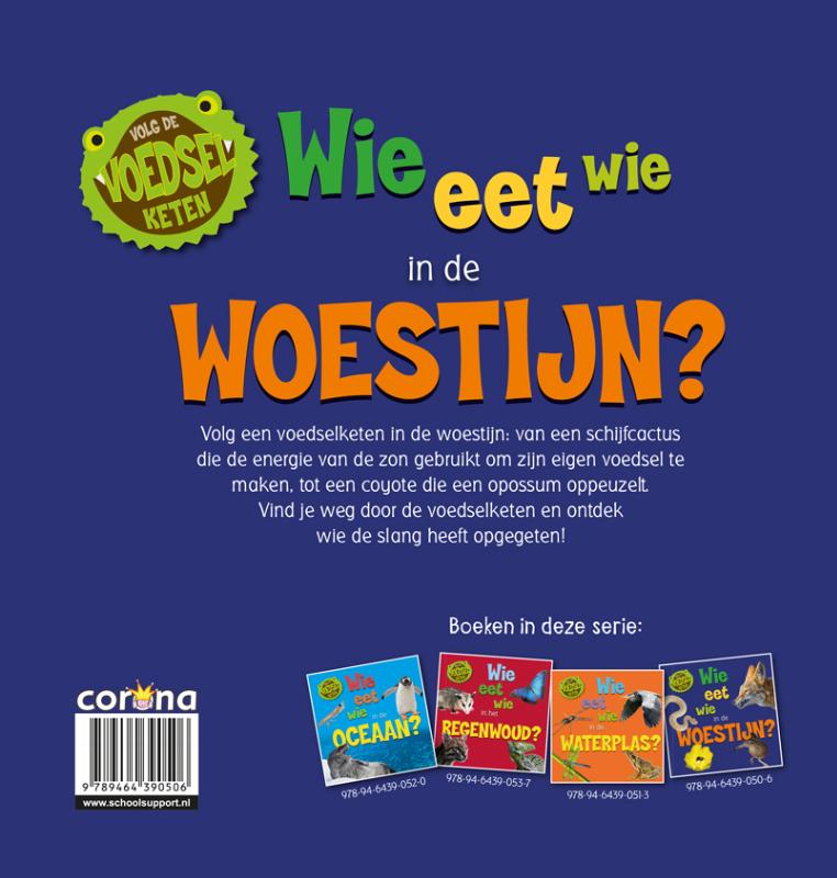 Achterkant van Wie eet wie in de woestijn?