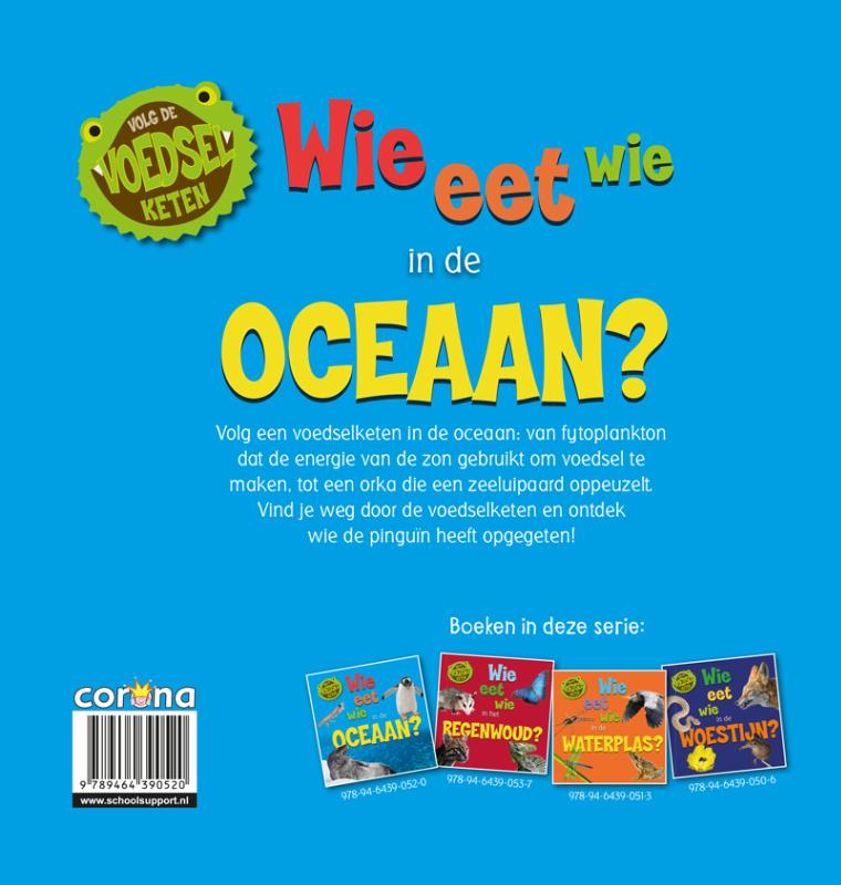 Achterkant van Wie eet wie in de oceaan?