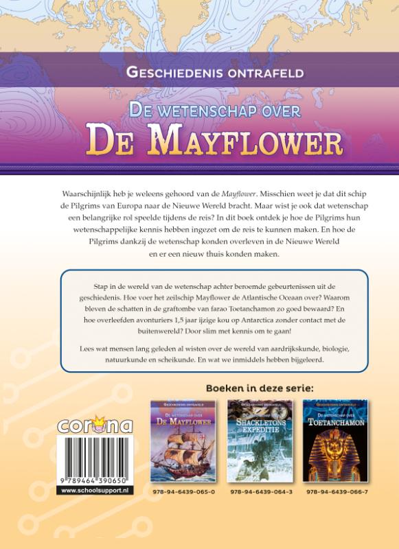 Achterkant van De wetenschap over de Mayflower
