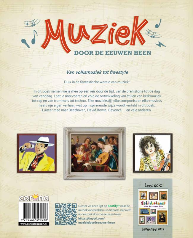 Achterkant van Muziek door de eeuwen heen