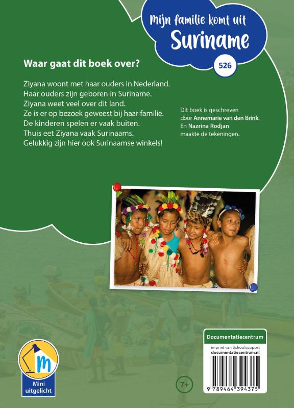 Achterkant van Mijn familie komt uit Suriname